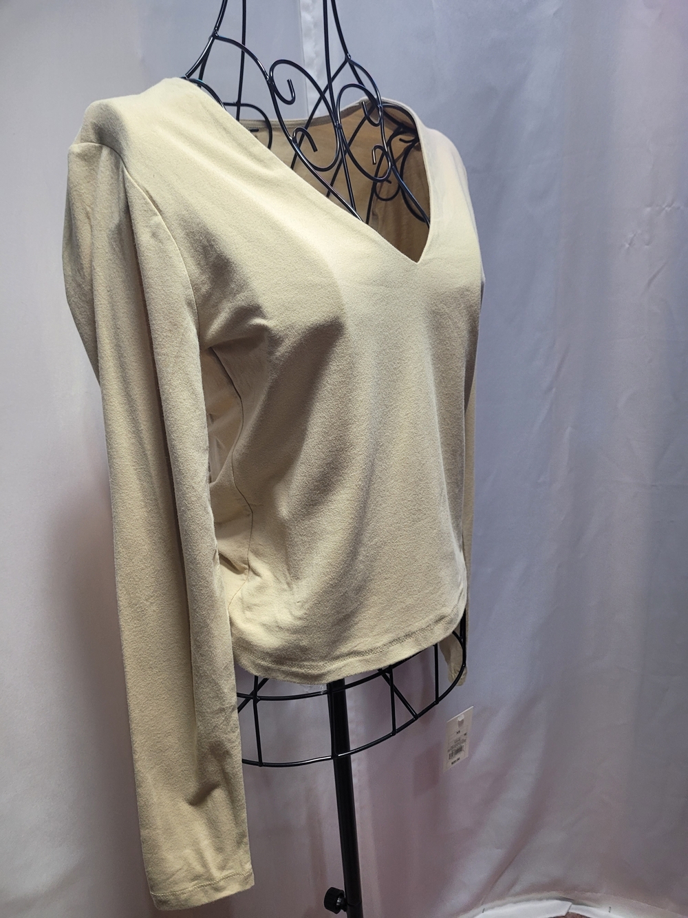 a new day Cream V-Neck Long Sleeve Top